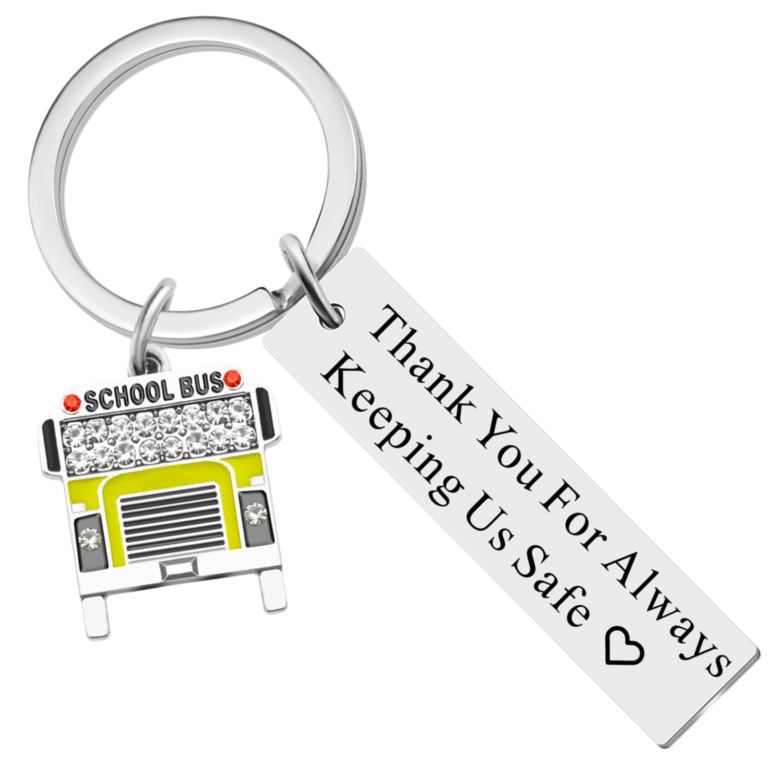 School Bus Driver Keychain Gift for Women - Christmas & Retirement Appreciation for Teachers & Drivers