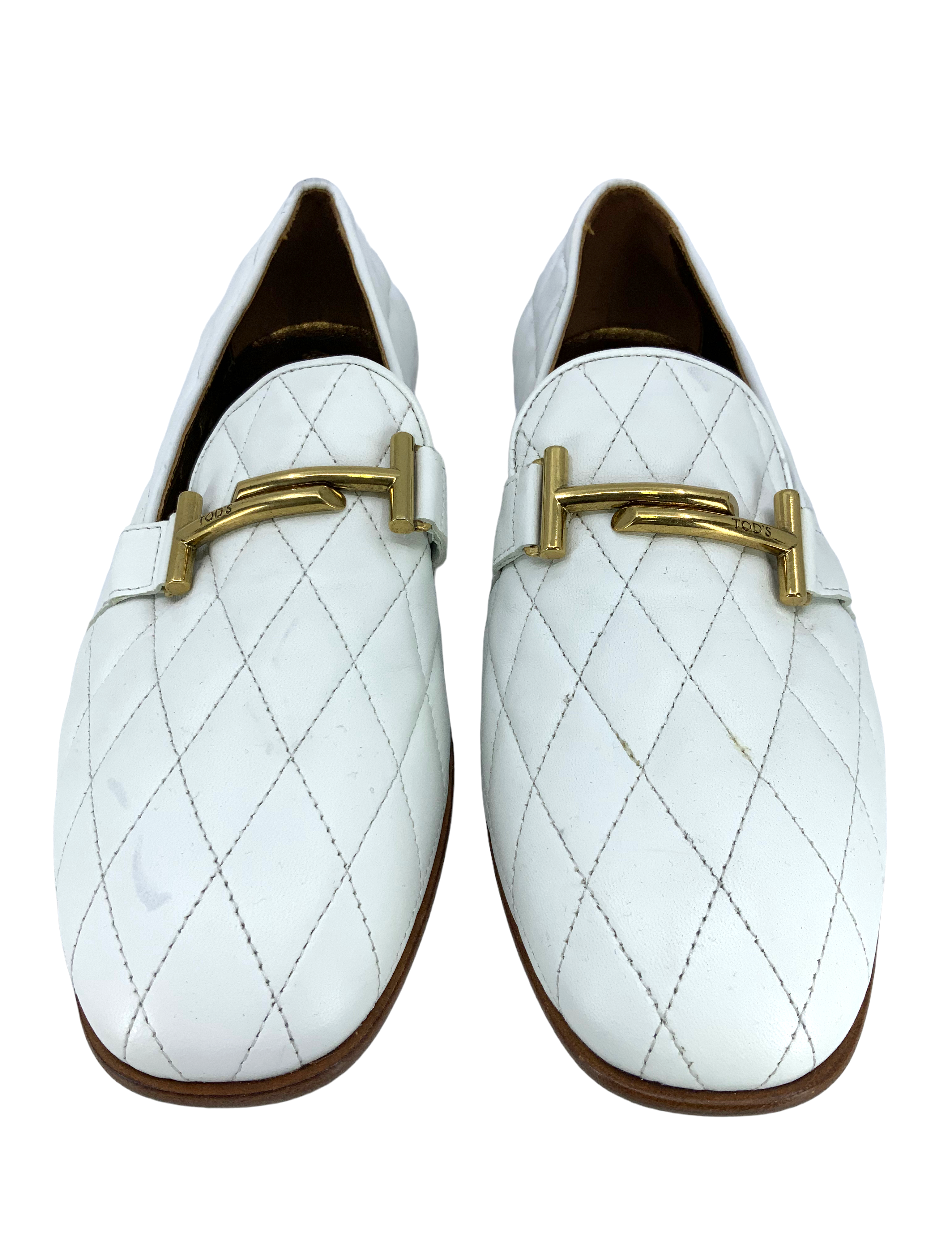 TOD'S Double T Quilted Leather Loafers for Men - Size 9 US | Luxury Italian Designer Slip-On Shoes for Business, Office & Casual Wear