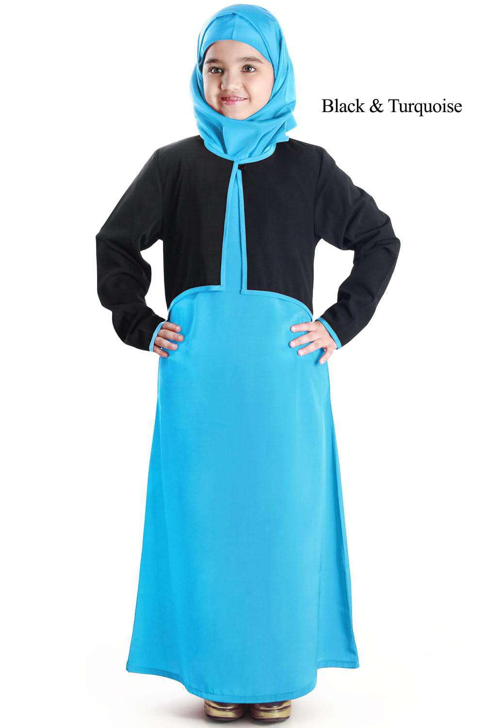 Shalimar Girls Islamic Abaya Dress - Modest Prayer Dress for Kids - Perfect for Eid, Ramadan & Mosque Wear