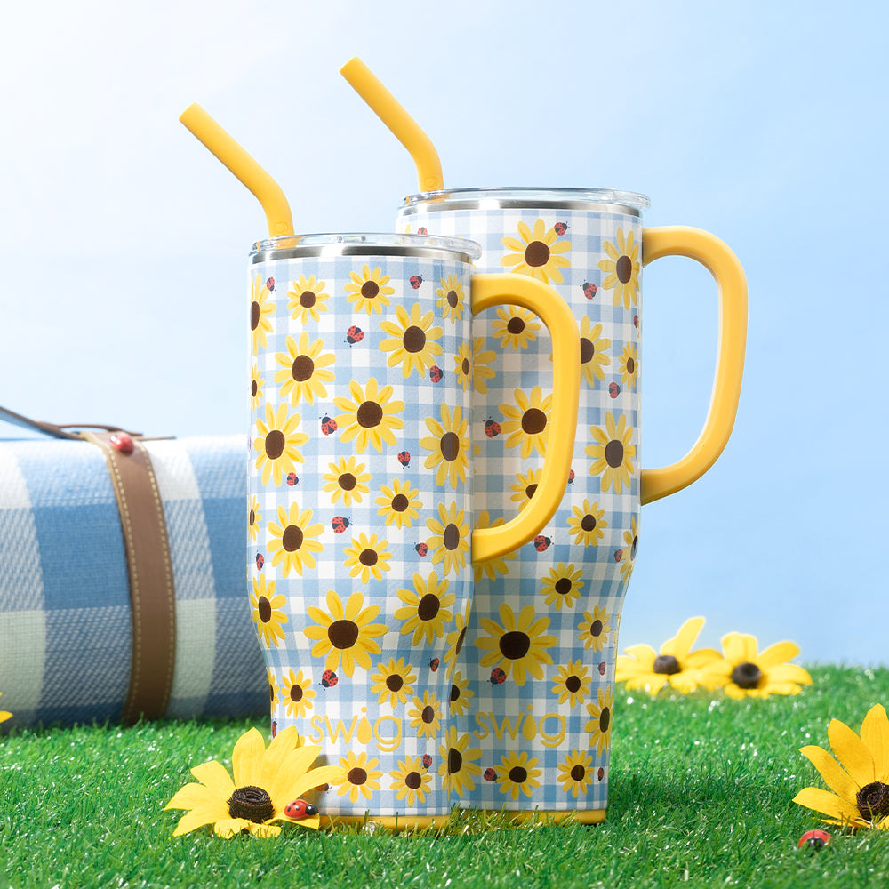 30oz Insulated Picnic Basket Mega Mug - Large Capacity Stainless Steel Tumbler for Outdoor Camping, Hiking & Beach Trips