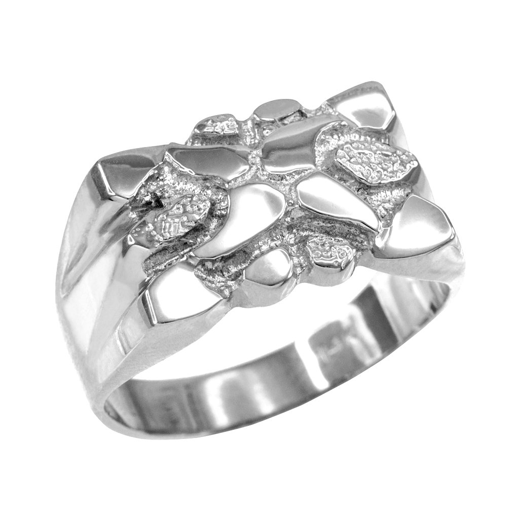 925 Sterling Silver Textured Nugget Ring for Men - High Polish Finish, Durable & Stylish Men's Jewelry - Perfect for Everyday Wear, Gifts & Special Occasions