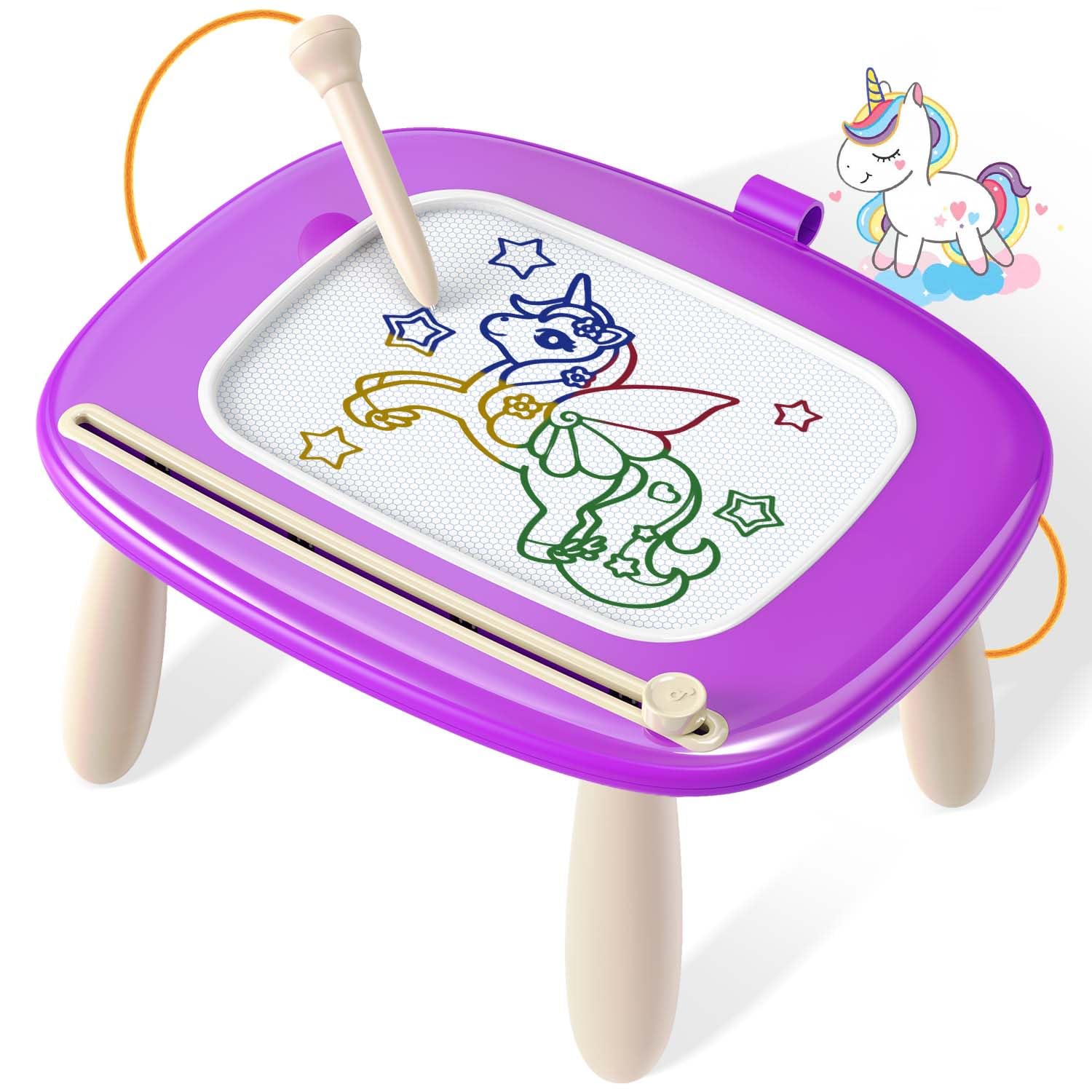 Magnetic Doodle Board for Toddlers 1-3 Years - Preschool Learning Toy for Birthday Gifts - Perfect for Home & Travel Use
