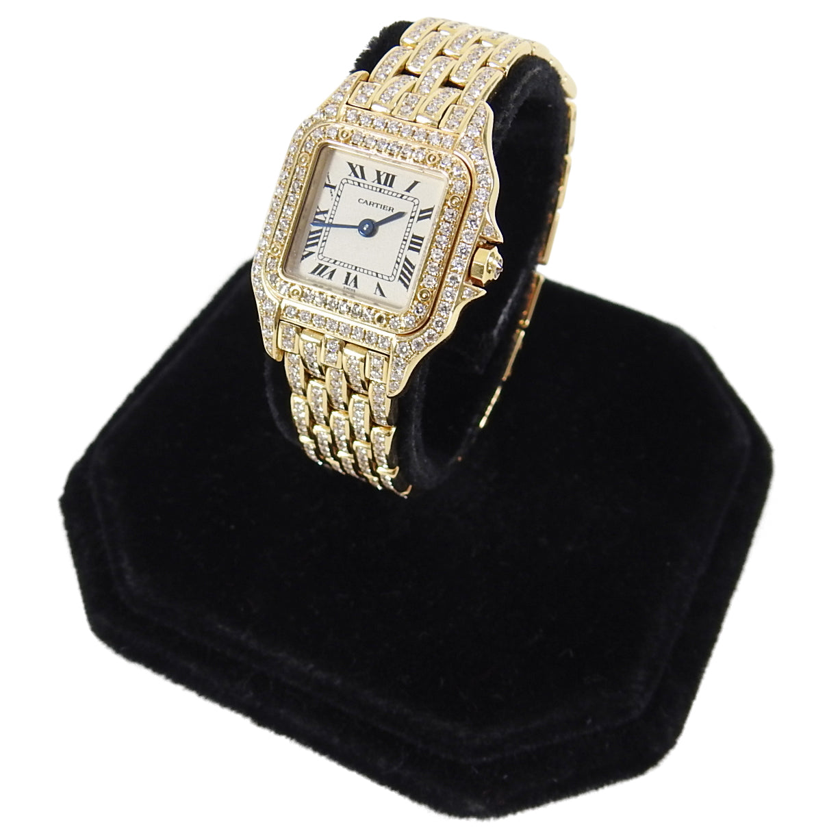 Cartier 18K Yellow Gold Mini 22mm Panthere Ladies Diamond Watch - Luxury Women's Timepiece for Special Occasions & Elegant Events