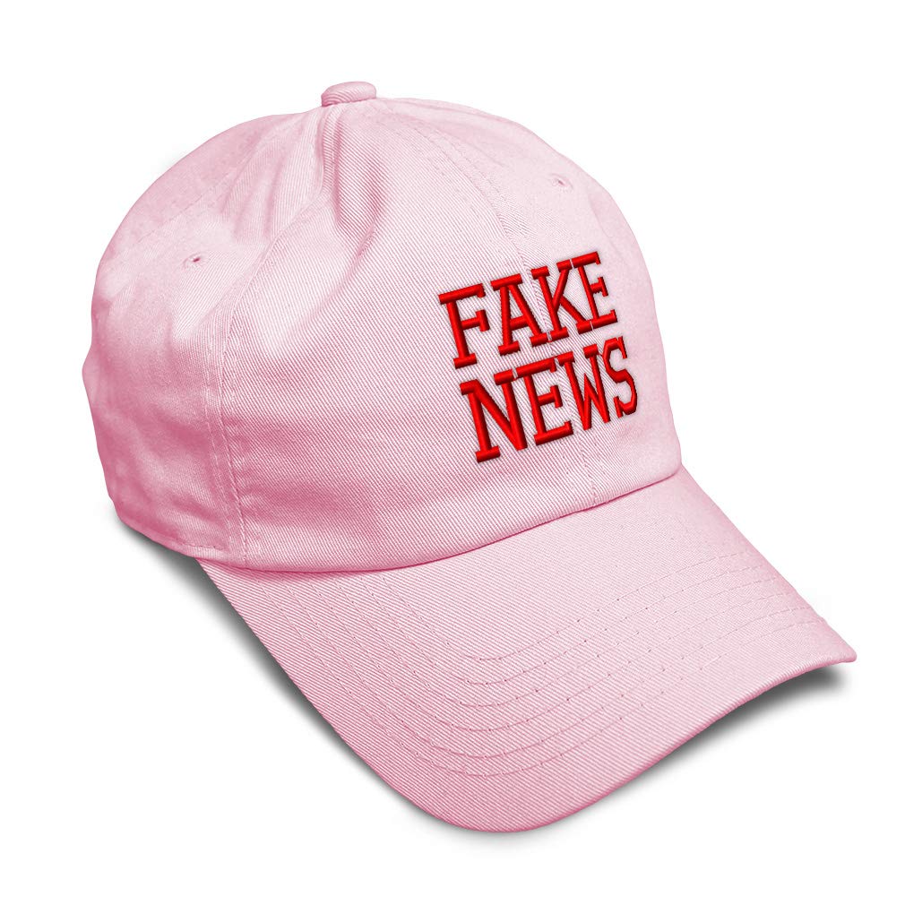 Fake News Red Embroidery Baseball Cap - Humorous Fraud Cotton Dad Hat for Men & Women - Perfect for Political Satire, Comedy Events & Everyday Wear
