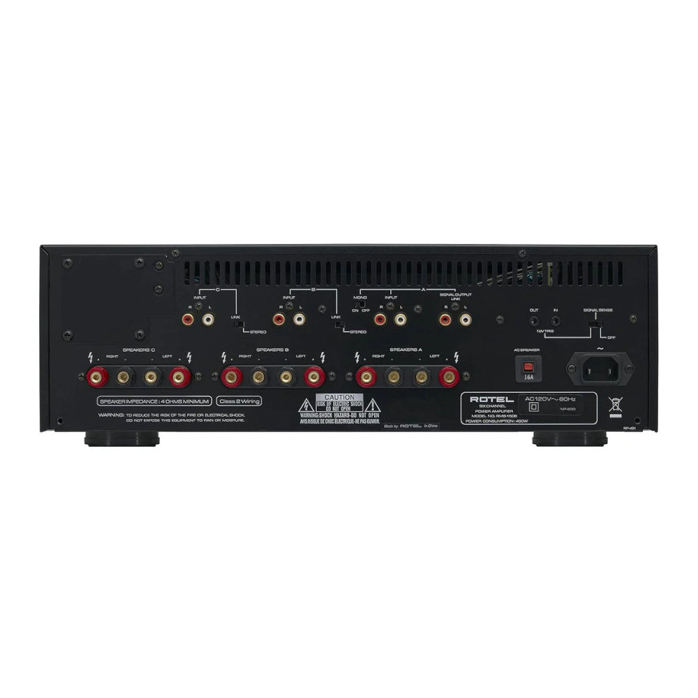 Rotel RMB-1506 6-Channel Power Amplifier for Home Theater & Multi-Zone Audio | High-Performance Distribution Amp for Surround Sound & Custom Installations