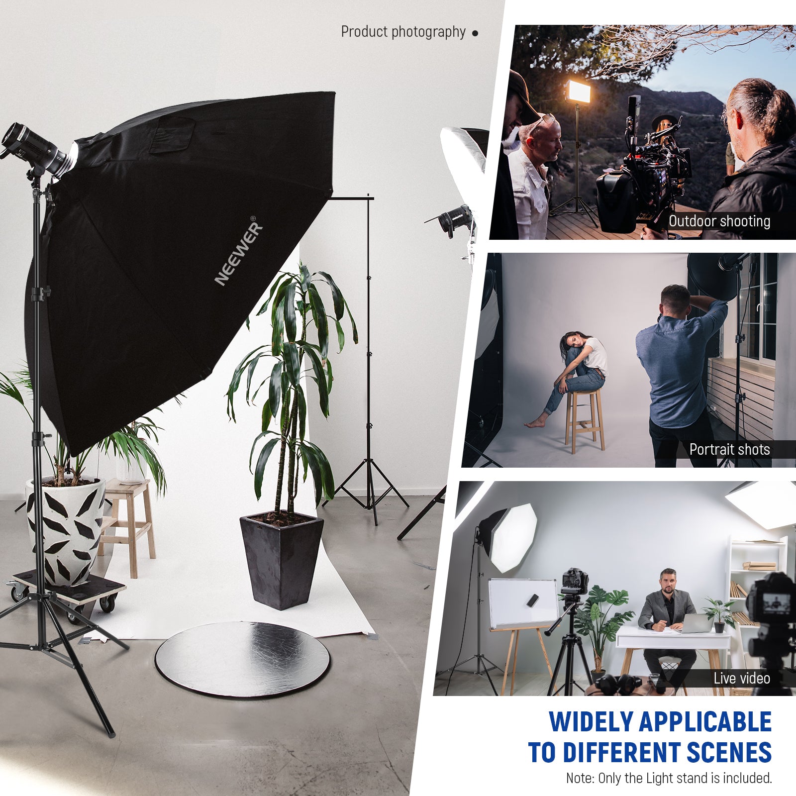 NEEWER ST 220AC 220cm Heavy Duty Air Cushioned Light Stand for Photography, Video Studio Lighting, YouTube Content Creation & Live Streaming