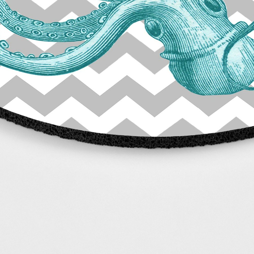 Blue Octopus Gaming Mouse Pad with Grey Chevron Design - Non-Slip Rubber Base for PC & Laptop - Perfect for Gamers, Office & Home Use