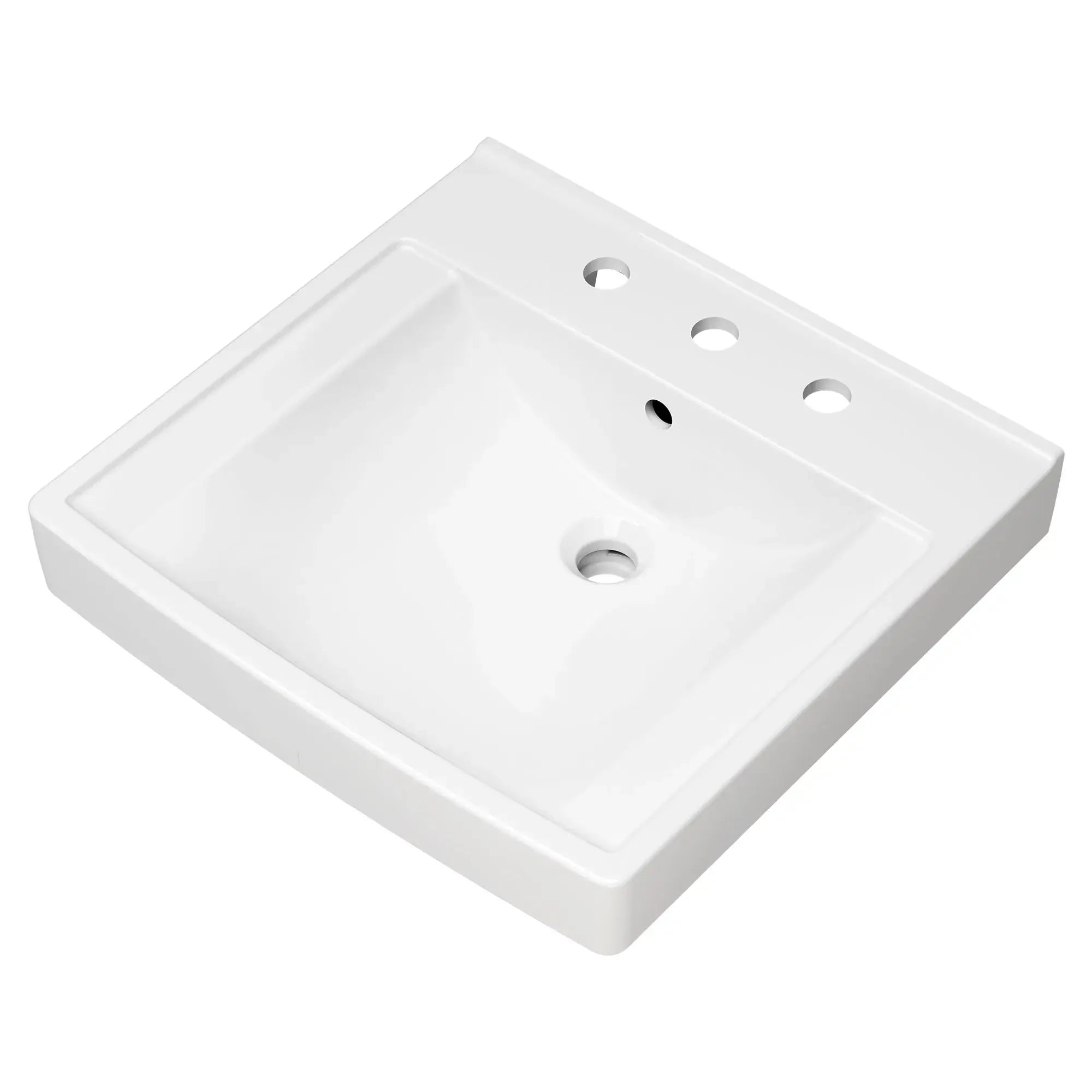 Decorum® 21 x 20.25 Inch Wall Mounted EverClean® Bathroom Sink with 8 Inch Widespread Faucet - Perfect for Modern Bathrooms, Powder Rooms, and Small Spaces