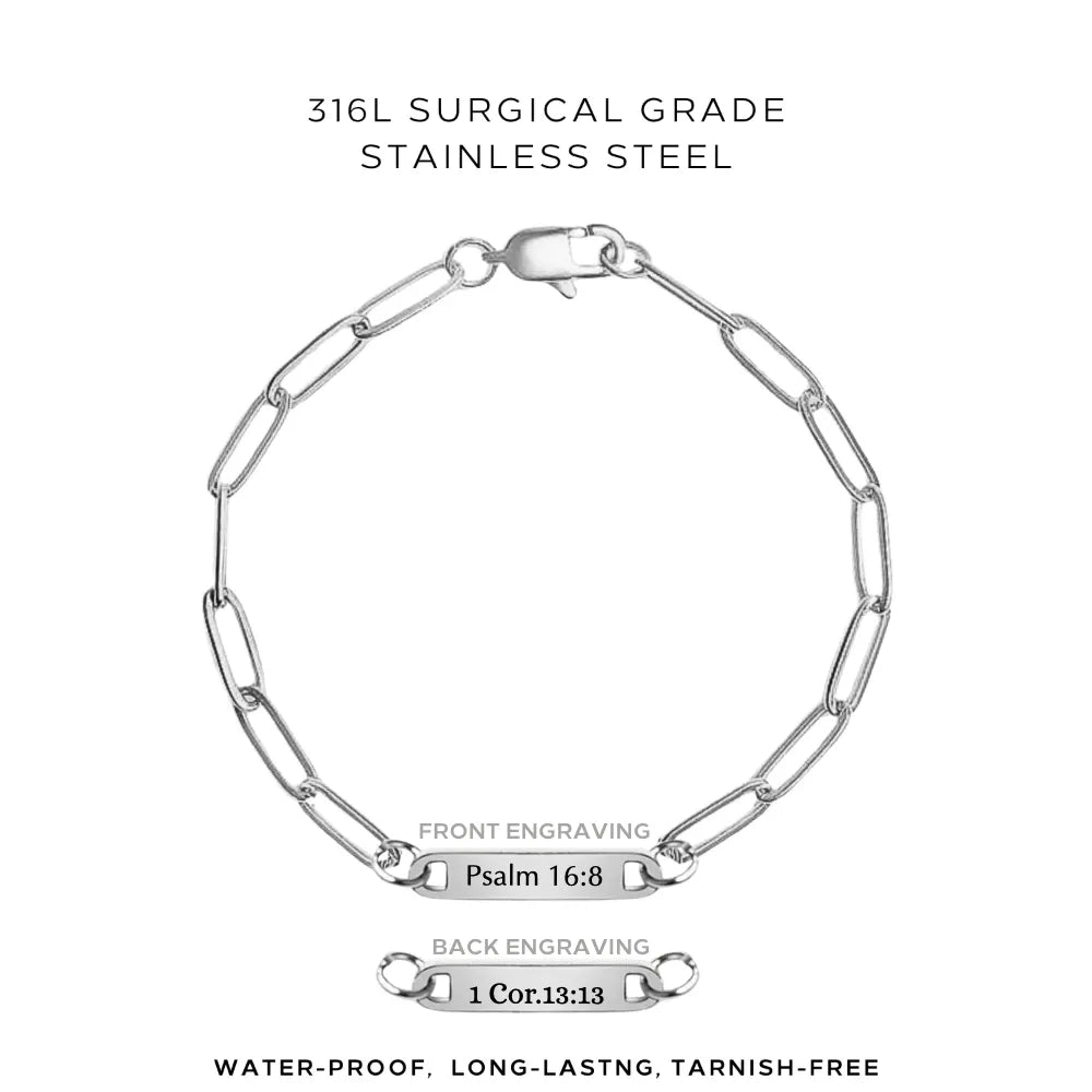 Personalized Engraved Paperclip Bracelet - Custom Name Jewelry Gift for Women - Perfect for Anniversaries, Birthdays & Special Occasions