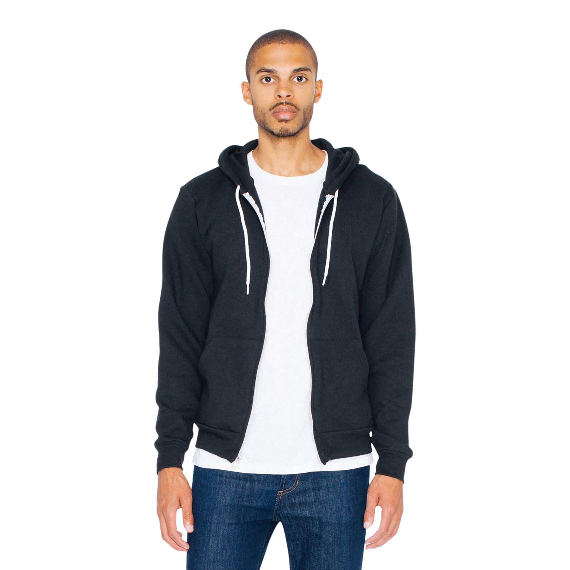 American Apparel Men's Flex Fleece Long Sleeve Zip Hoodie - Comfortable & Stylish Pullover for Casual Wear, Gym, and Outdoor Activities