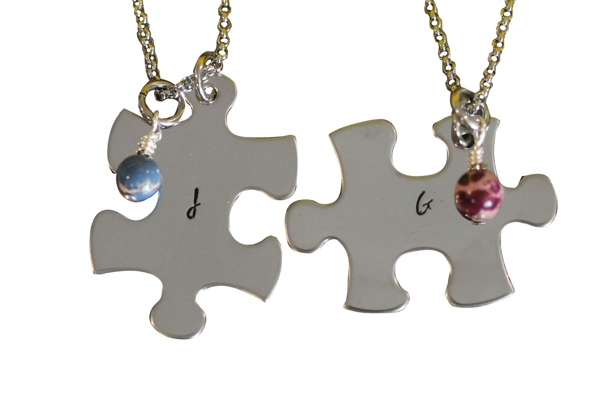 Personalized Initial Puzzle Piece Necklace - Custom Couples & Family Jewelry - Best Friend Necklaces - Autism Awareness Gift for Puzzle Lovers (Perfect for Anniversaries, Birthdays & Special Occasions)