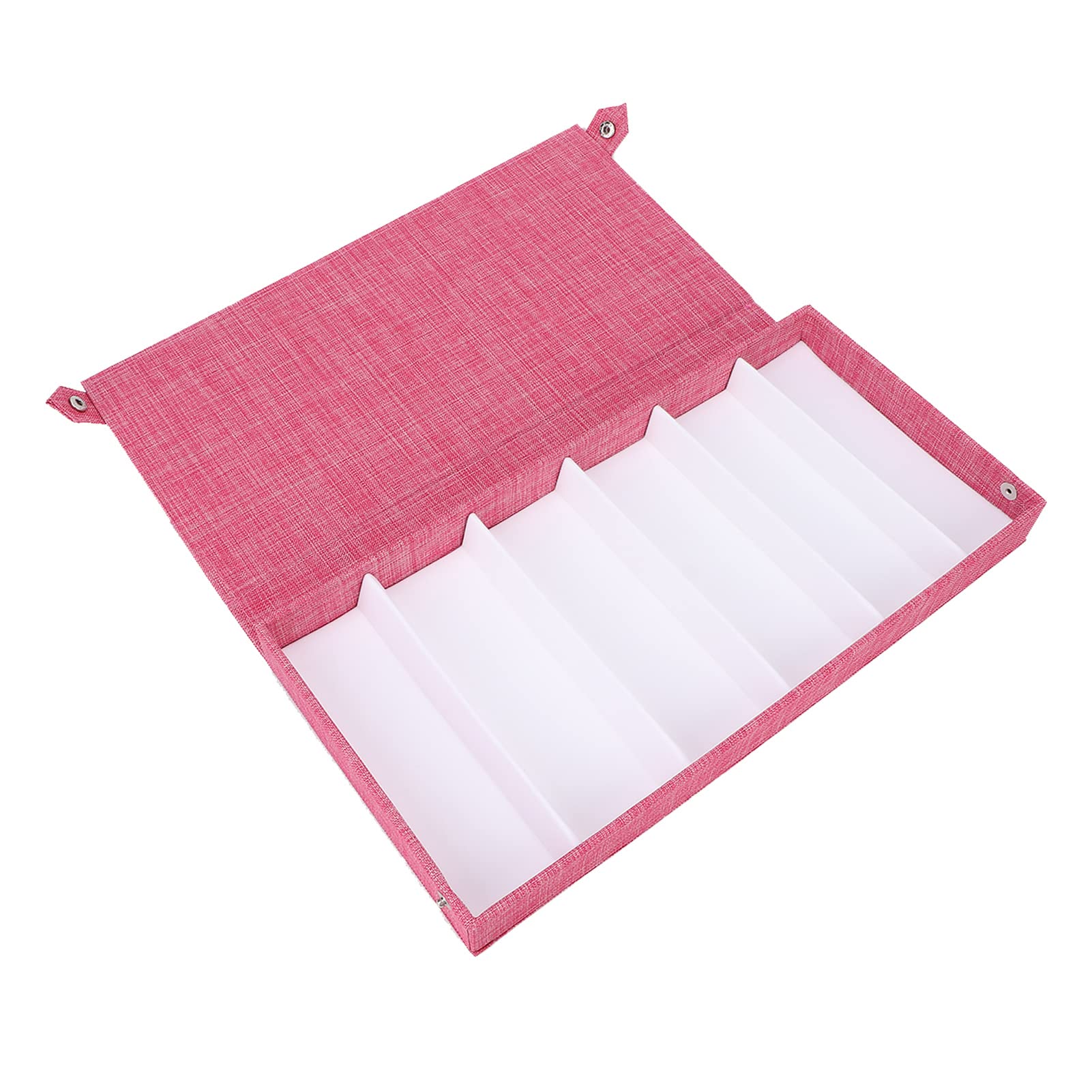 6-Slot Eyeglasses & Sunglasses Storage Case with Flocking Cloth Lining - Scratch-Resistant Organizer Box with Button Closure - Perfect for Home, Office, Travel & Retail Display