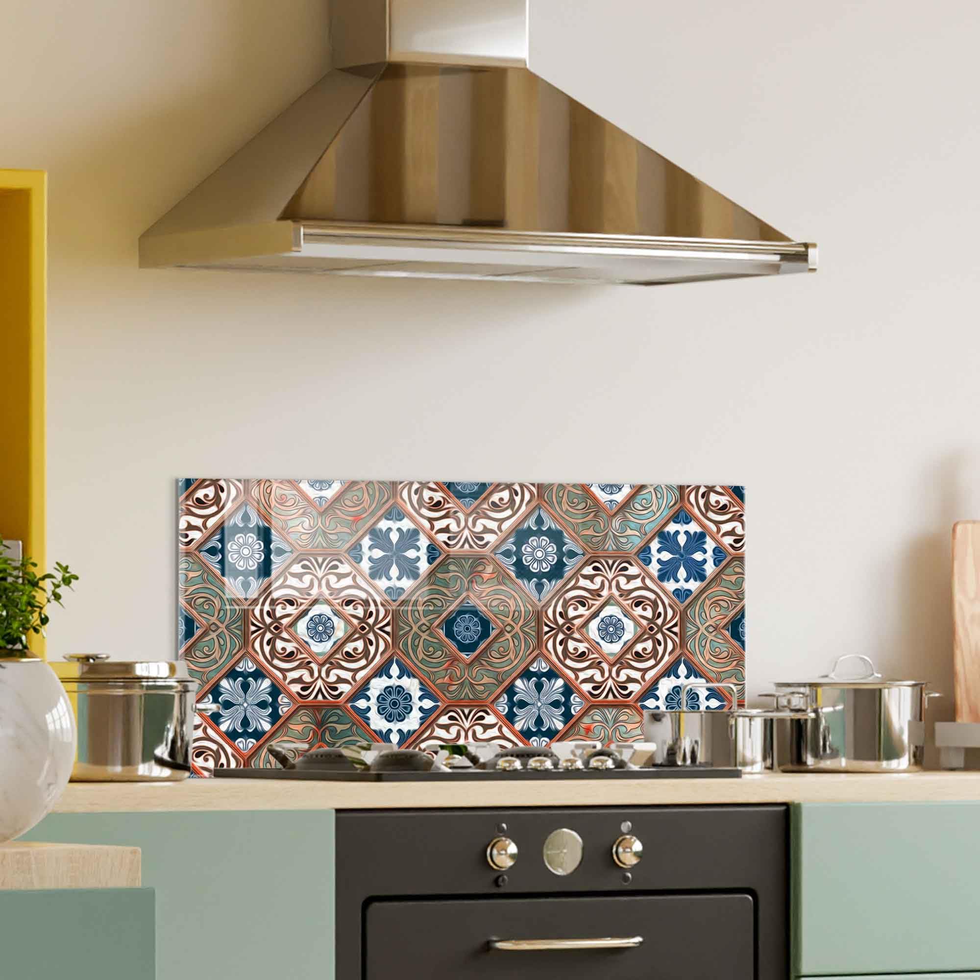 Roggmard Tempered Glass Kitchen Backsplash - 36x24 Inch (91x61cm) Stove Backsplash Cover, Splashback Tile, Kitchen Sink Splash Guard - Heat & Stain Resistant - Easy to Clean - Perfect for Modern Home Kitchen Decor & Renovation Projects