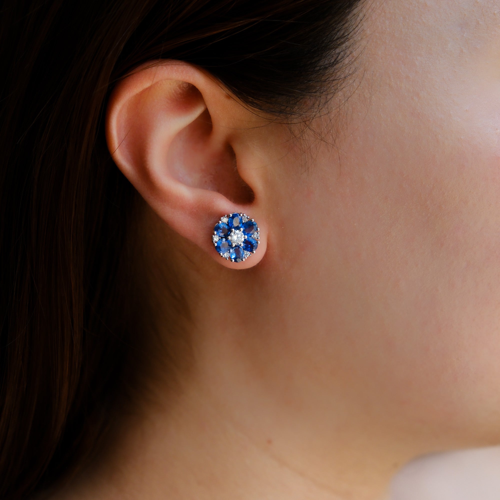 Blue Tidal Sapphire Stud Earrings – Genuine Gemstone Jewelry for Women, Elegant Gift for Birthday, Anniversary & Special Occasions | Perfect for Parties, Weddings & Everyday Wear