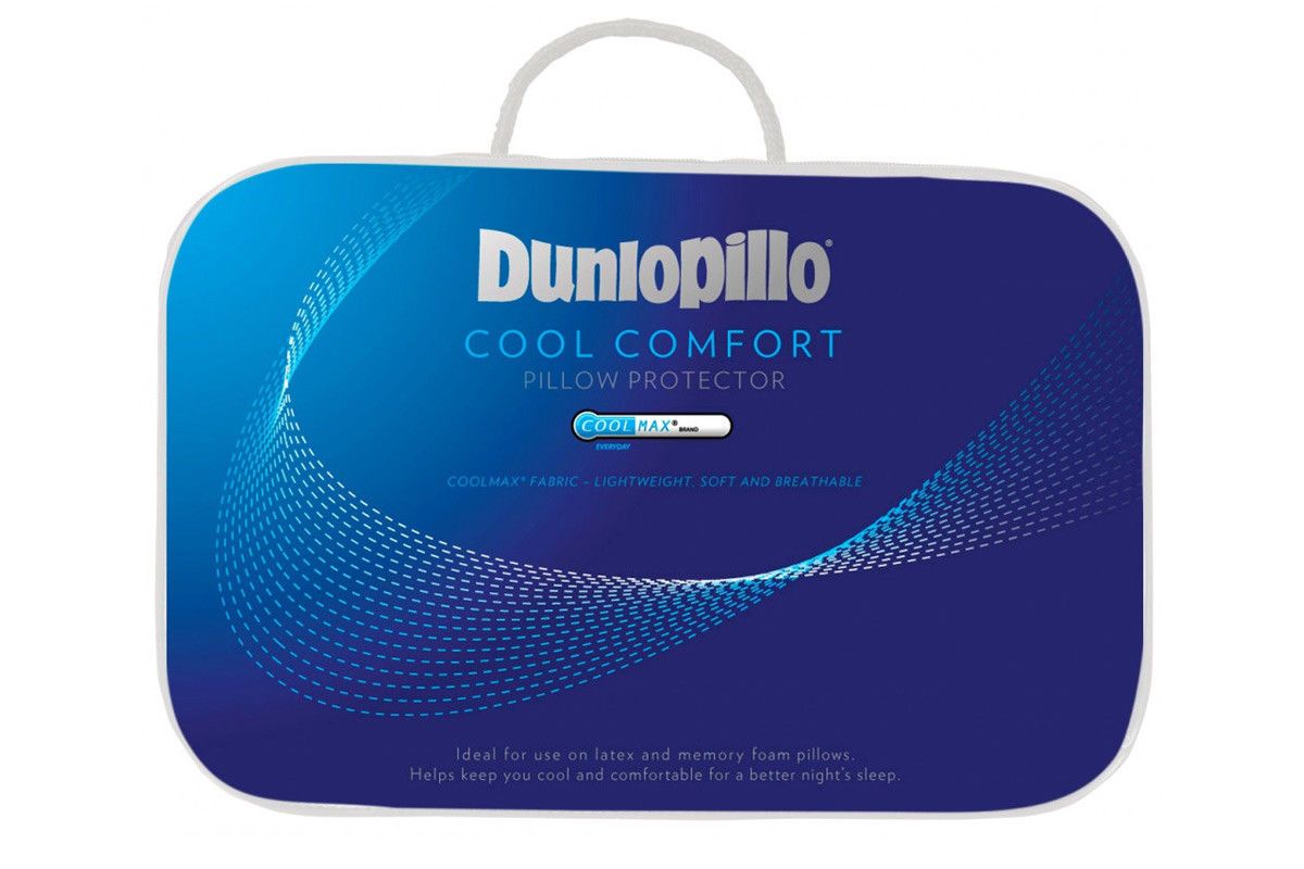 Dunlopillo Coolmax Pillow Protector - Breathable & Hypoallergenic Pillow Cover for Night Sweat Relief - Perfect for Hot Sleepers & Allergy Sufferers - Use for Travel, Home, or Guest Bedrooms