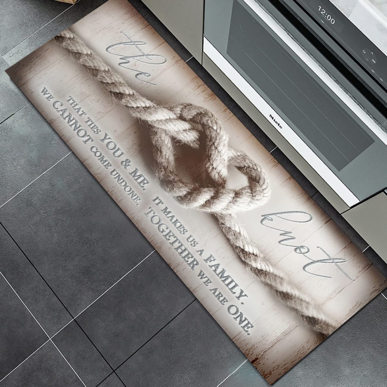 Non-Slip Rubber Backed Rustic Kitchen Runner Rug - 60