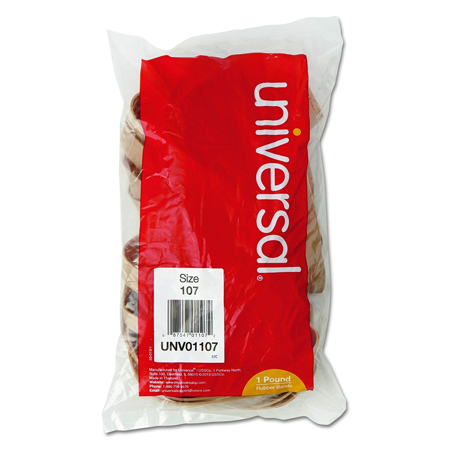 Universal 1107 Rubber Bands Size 107 (7 x 5/8 Inch) - 40 Bands per 1lb Pack - 5 Pack Bulk - Office Supplies, Packaging, Crafts & DIY Projects