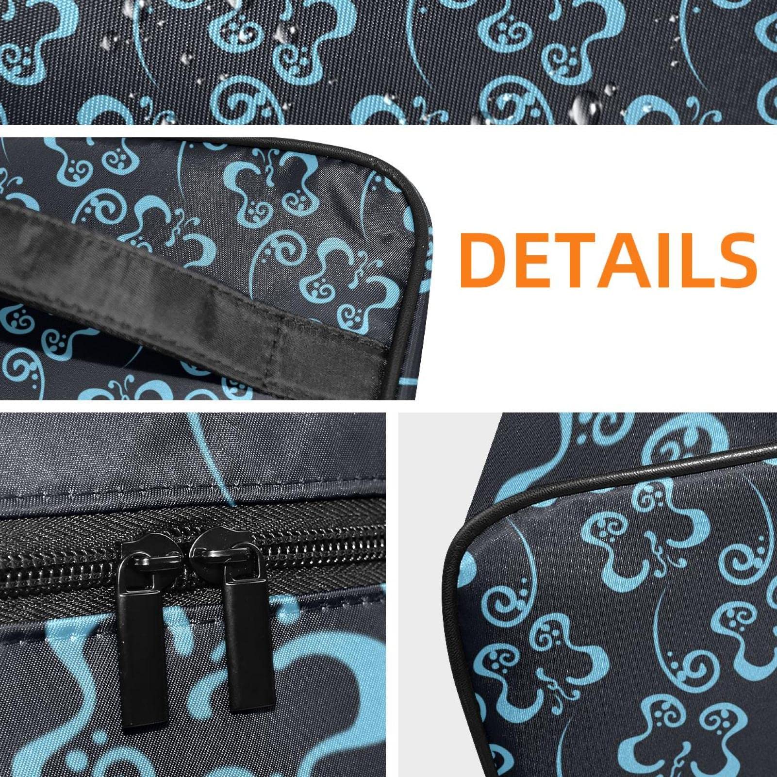 Blue Butterfly Pattern Makeup Organizer Bag - Travel Cosmetic Case for Women & Girls | Portable Toiletry Bag for Daily Use, Vacation & Gym Essentials Storage