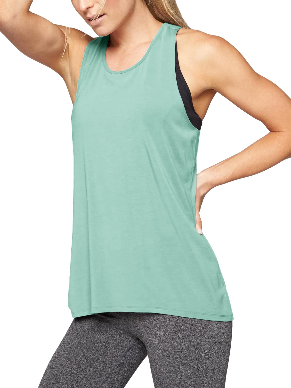 Mippo Women's Workout Tops - Breathable Yoga Tank Tops for Gym, Running & Summer Athletic Wear | Moisture-Wicking Fitness Shirts for Yoga, Pilates & Cardio Workouts
