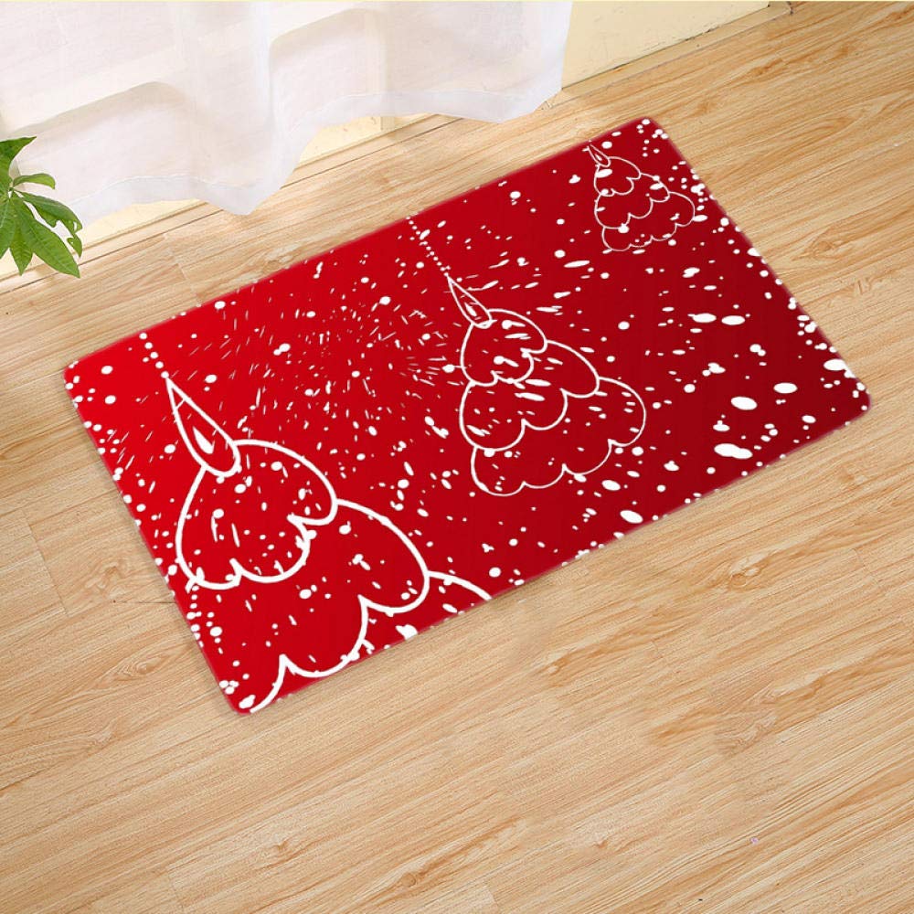 Non-Slip Christmas Doormat 50x80cm - Soft Flannel Holiday Floor Mat for Front Door, Kitchen, Bathroom, Bedside, Dining & Living Room - Festive Home Decor Gift