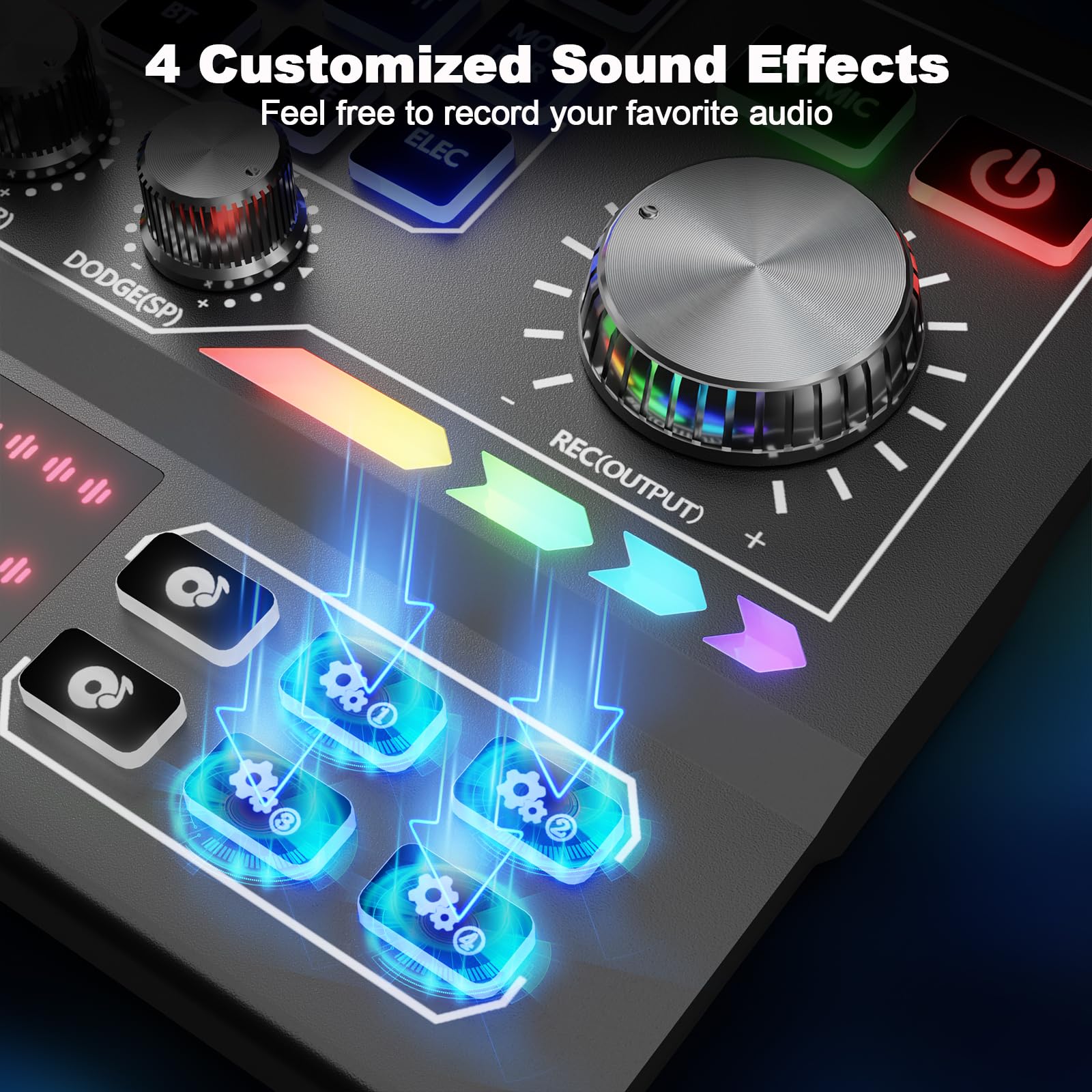 Professional Podcast Equipment Bundle for 2 - Audio Interface with 48V Phantom Power, Voice Changer, 3.5mm Condenser Mic & Dual Bluetooth Wireless - Perfect for PC/Smartphone/Laptop Streaming, Recording, TikTok Videos & YouTube Content Creation