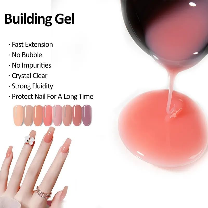 NAILWIND Professional Builder Gel for Nail Extensions - UV Gel Acrylic Kit for Strong & Long False Nails - Pink Nude (1 Piece) - Perfect for Salon, DIY Manicures & Nail Art Enthusiasts