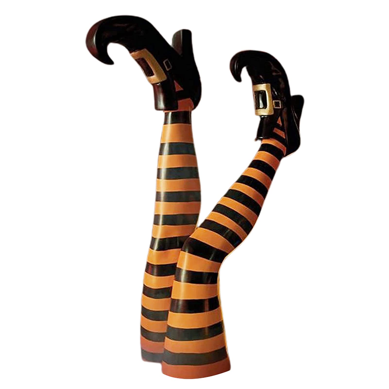 JENPECH Halloween Wicked Witch Legs Decorations - Premium Stuffed Witch Craft for Indoor & Outdoor Halloween Decor (Yellow & Black) - Perfect for Porch, Yard, Party & Haunted House Displays