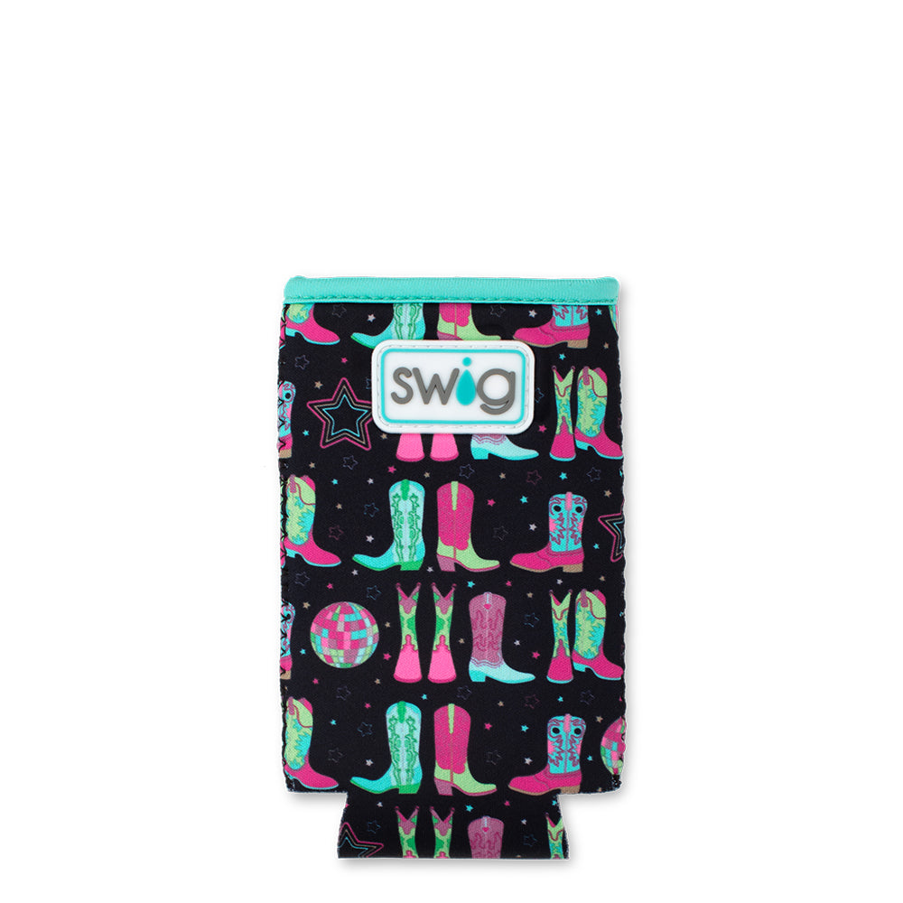 Disco Cowgirl Slim Can Cooler - Insulated Beer Can Holder for 12oz Cans - Perfect for Parties, BBQs, and Country Music Festivals