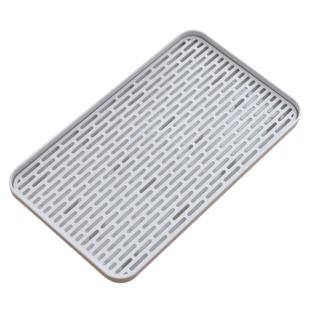 Large Dish Drain Tray with Water Storage - Countertop Drying Rack for Kitchen, Coffee Cups & Fruits | Non-Slip Silicone Drying Pad, Bathroom & Kitchen Accessories | Perfect for Dish Drying, Tea Storage & Counter Organization