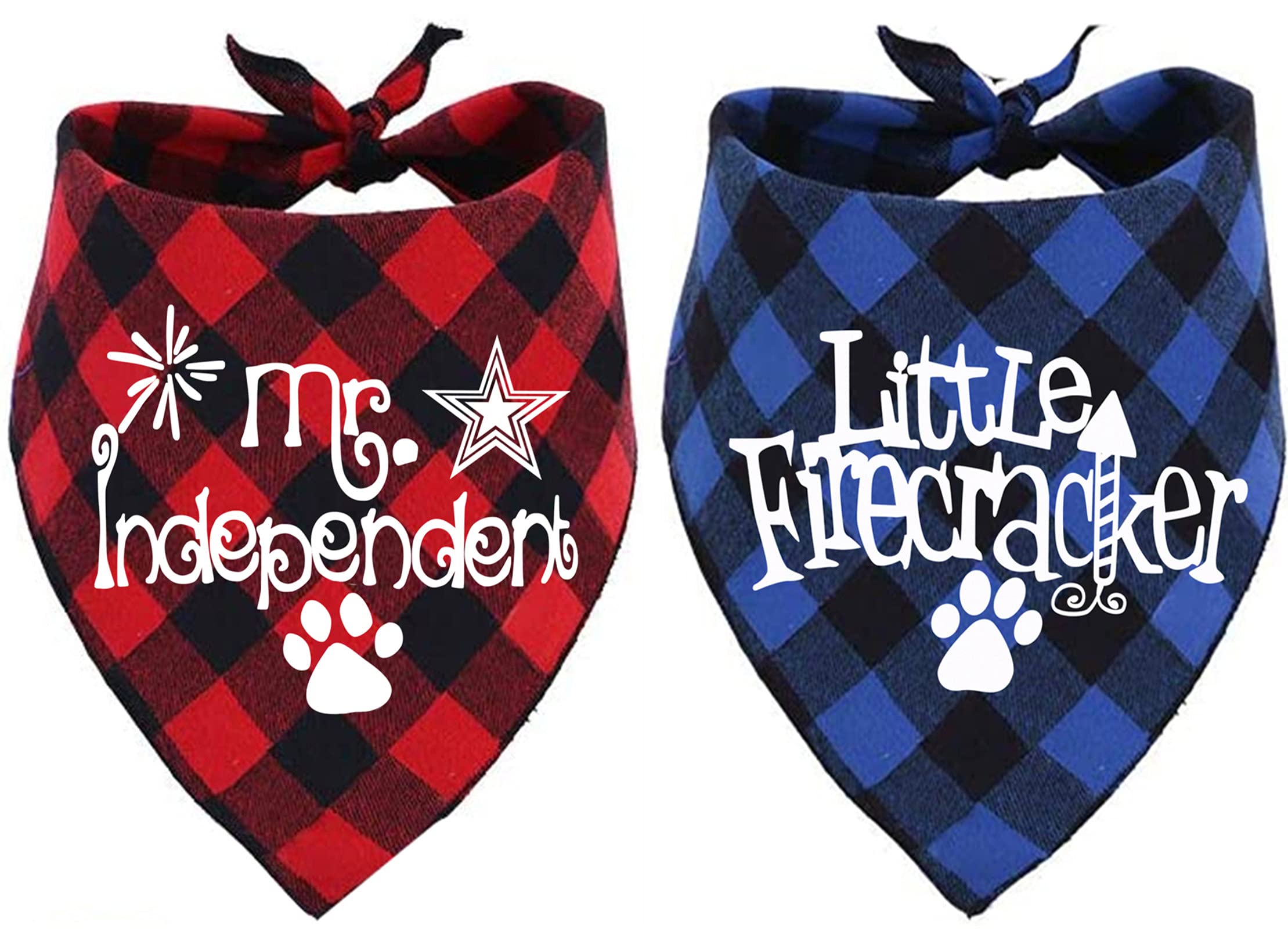 USA Flag Dog Bandana – Patriotic Plaid Triangle Scarf for Dogs, 4th of July Pet Accessories | Perfect for Independence Day, Memorial Day & National Holidays