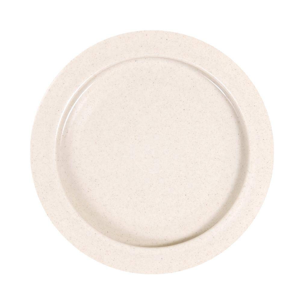 SP Ableware High Wall Inner-Lip Plastic Plates - Sandstone Color, Pack of 12 (745310012) - Durable Dinnerware for Assisted Living & Elderly Care Facilities