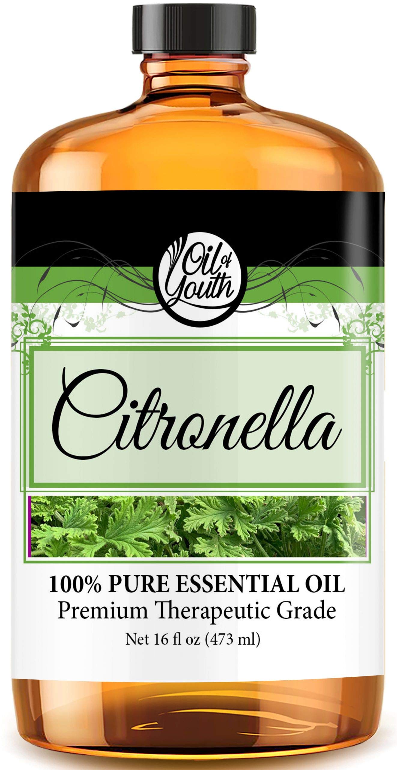 Pure Citronella Essential Oil 16oz - Natural Aromatherapy Oil for Relaxation, Stress Relief & Mood Enhancement | Perfect for Diffusers, Candles, Massage & Outdoor Use