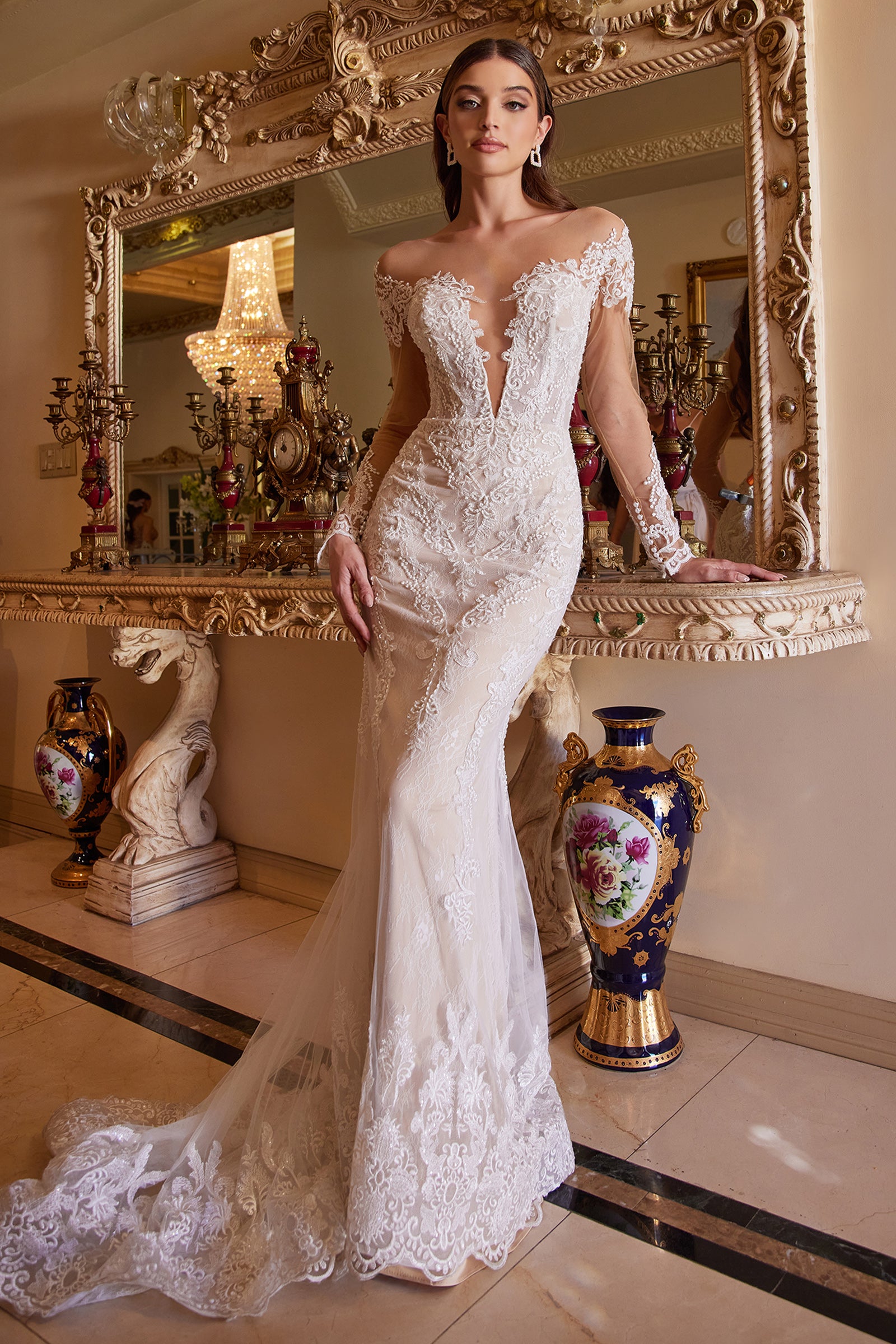 Bohemian Lace Mermaid Gown A1022 by Andrea & Leo - Elegant Beach Wedding Dress for Brides, Evening Gowns & Special Occasions