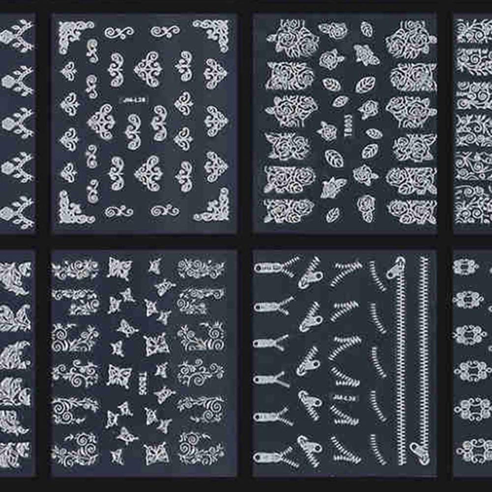 Luxury 3D Gold & Silver Nail Art Stickers - 12 Sheets Mixed Designs DIY Manicure Decals for Nail Tips Decoration | Flower Patterns Nail Foils & Adhesive Stickers | Perfect for Salon, Home Manicure, Parties & Special Occasions
