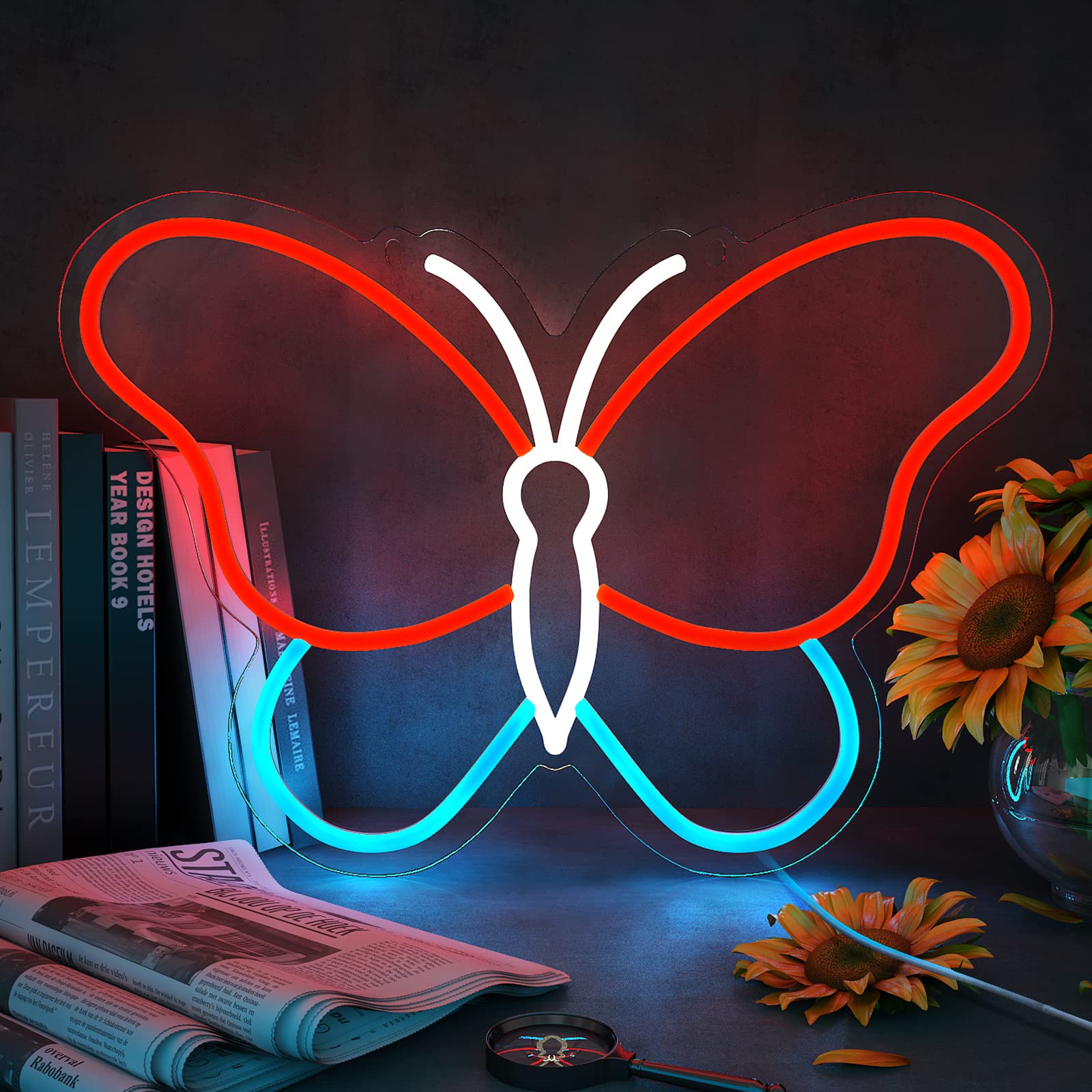 Butterfly Neon Sign - USB Powered LED Wall Art, 15