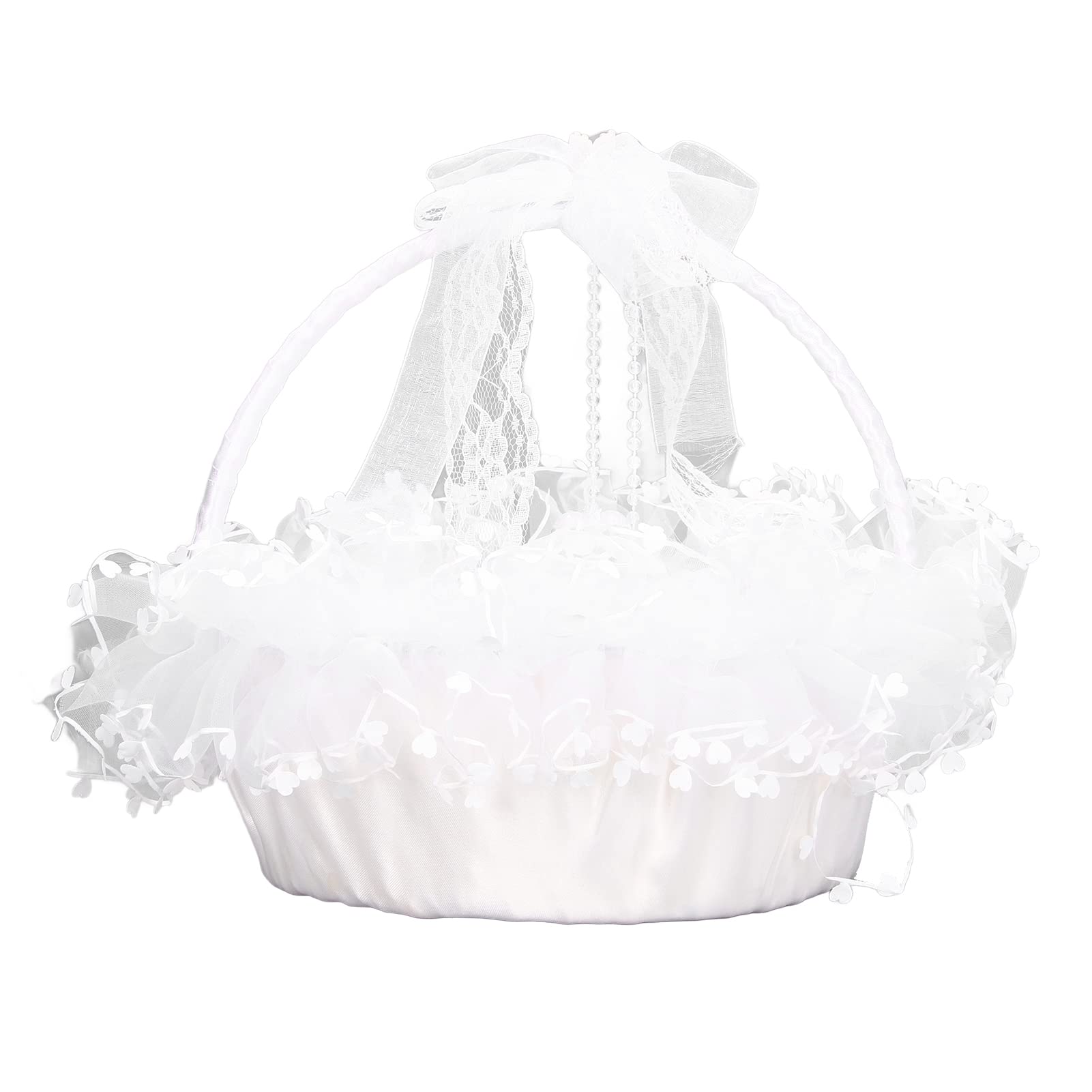 Elegant Lace Wedding Basket - Multipurpose Romantic Flower Basket for Ceremonies, Celebrations & Home Decor | Perfect for Weddings, Anniversaries & Special Events