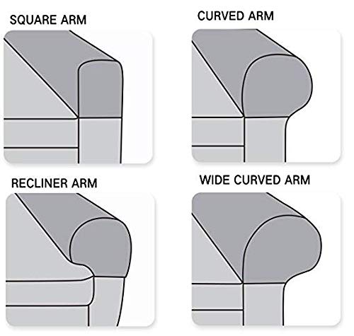 Set of 2 Jacquard Checked Stretch Armrest Covers - Light Blue Washable Anti-Stain Furniture Protectors for Sofa, Recliner & Couch | Perfect for Living Room, Office & Home Decor