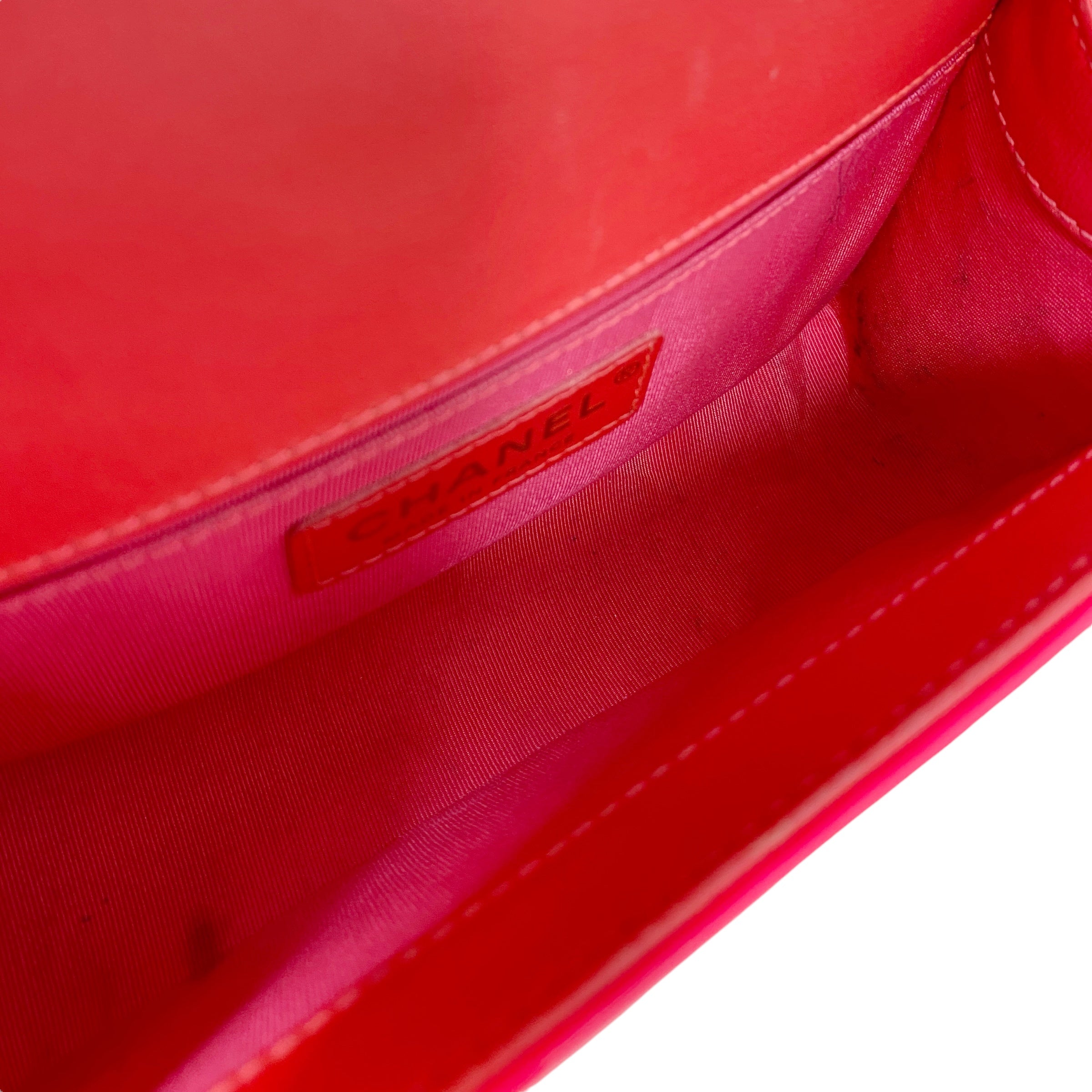 Chanel Pink Patent Leather Small Boy Bag - Luxury Crossbody Handbag for Women, Perfect for Parties, Dates & Special Occasions