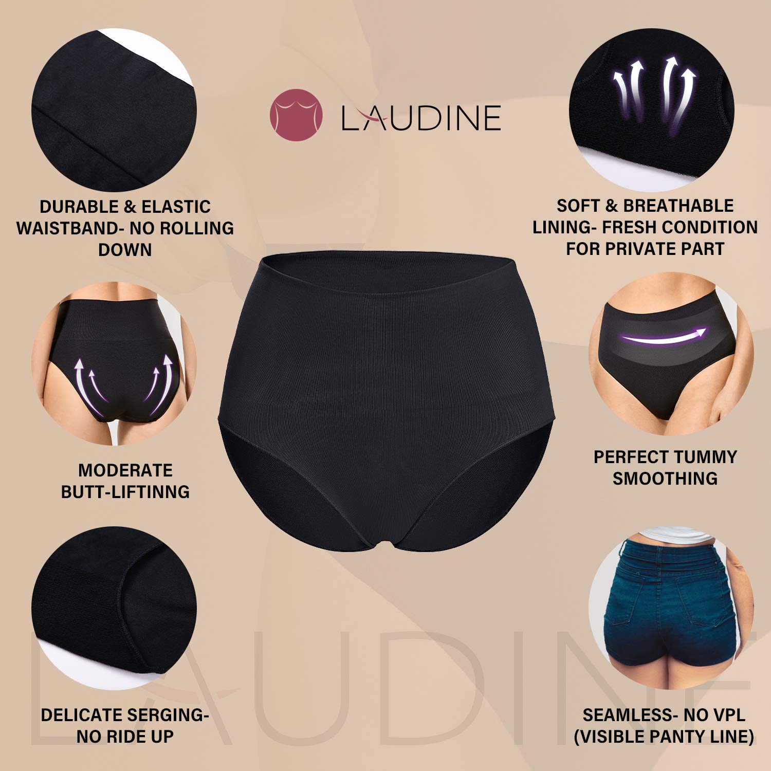 Best Women's High-Waist Tummy Control Shaping Panties - Seamless Plus Size Shapewear for Everyday Comfort & Confidence - Perfect for Work, Yoga & Special Occasions