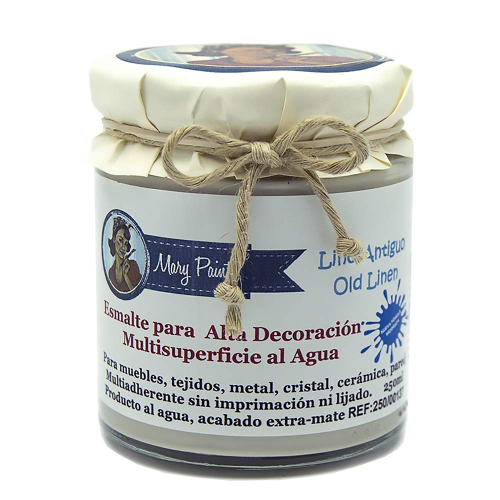 Water-Based Multi-Surface Matte Chalk Paint 250ml (Antique Linen) - Perfect for Furniture Restoration, DIY Home Decor & Craft Projects