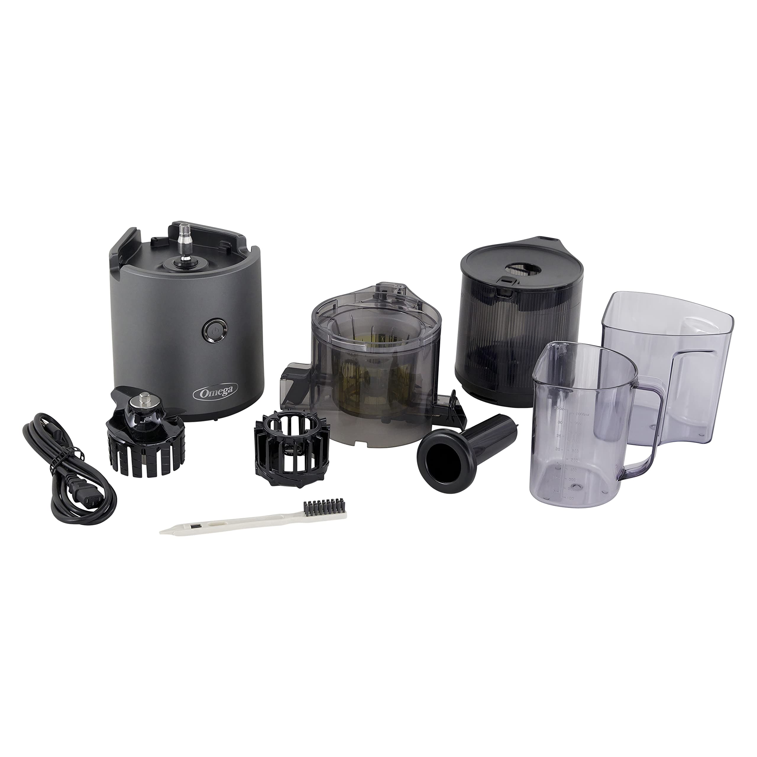 Omega Juicer Easy Clean Slow Masticating Cold Press Vegetable and Fruit Juice Extractor - Effortless Batch Juicing with XL Hopper, 68oz Capacity, 150W, Gray - Perfect for Healthy Juicing at Home, Gym or Office