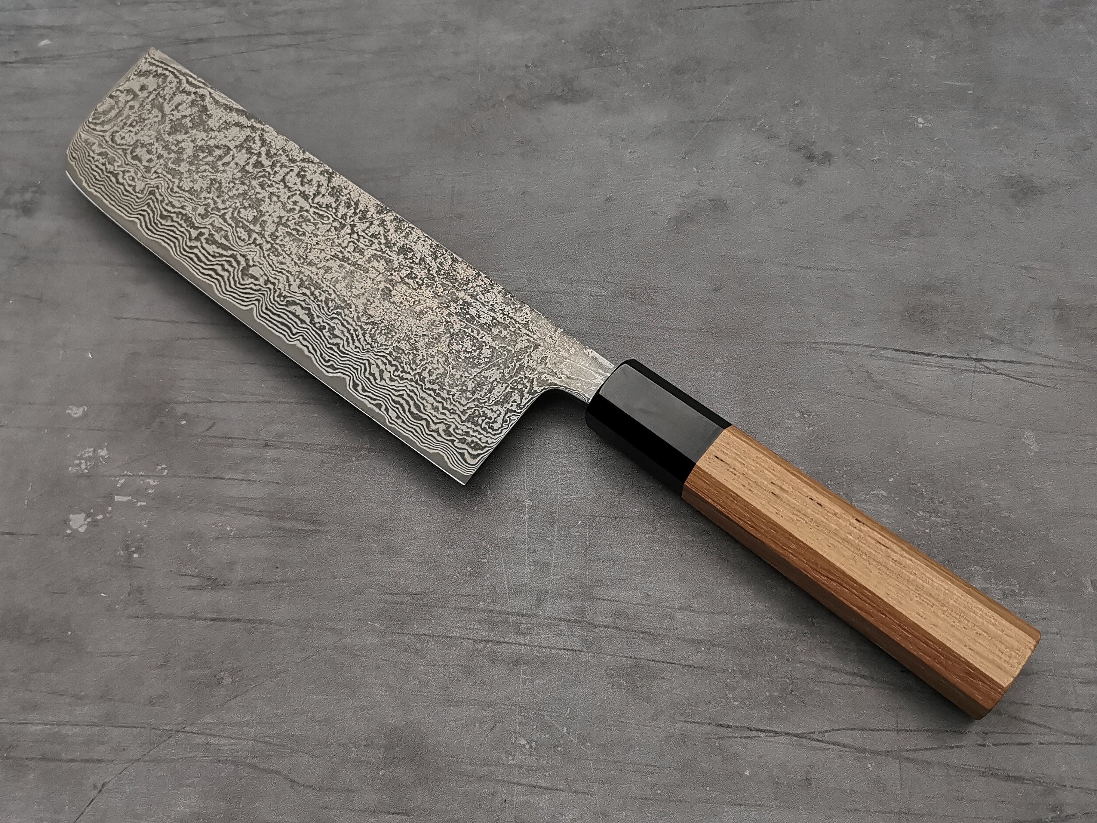 Shiro Kamo SG2 Damascus 180mm Nakiri Japanese Chef Knife - Premium Kitchen Knife for Slicing Vegetables, Fruits & Herbs - Perfect for Home Cooks & Professional Chefs