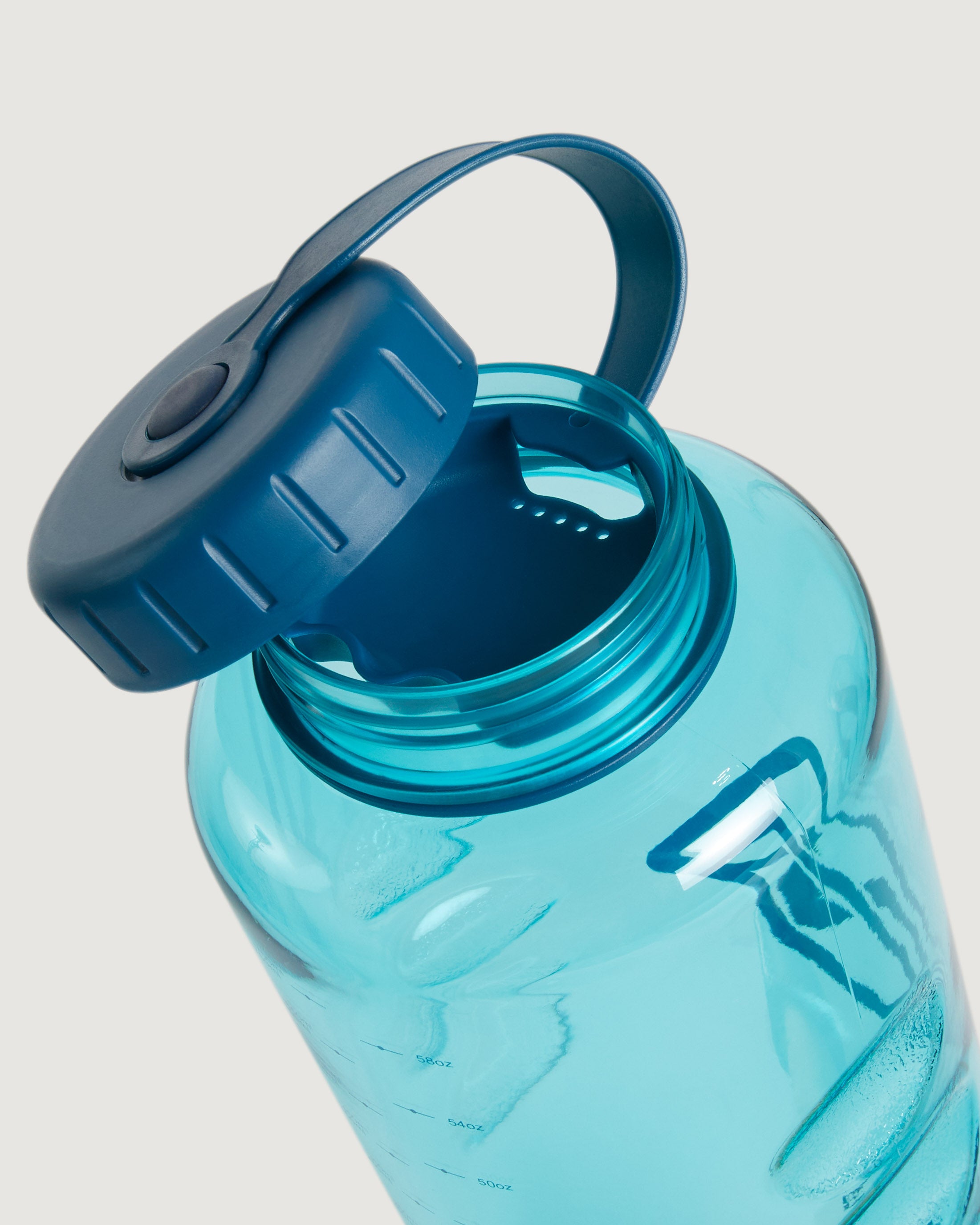 Tritan Wide Mouth Water Bottle 1.8L (64oz) BPA-Free Leakproof Sports Water Bottle - Steel Blue - Perfect for Gym, Hiking & Outdoor Activities