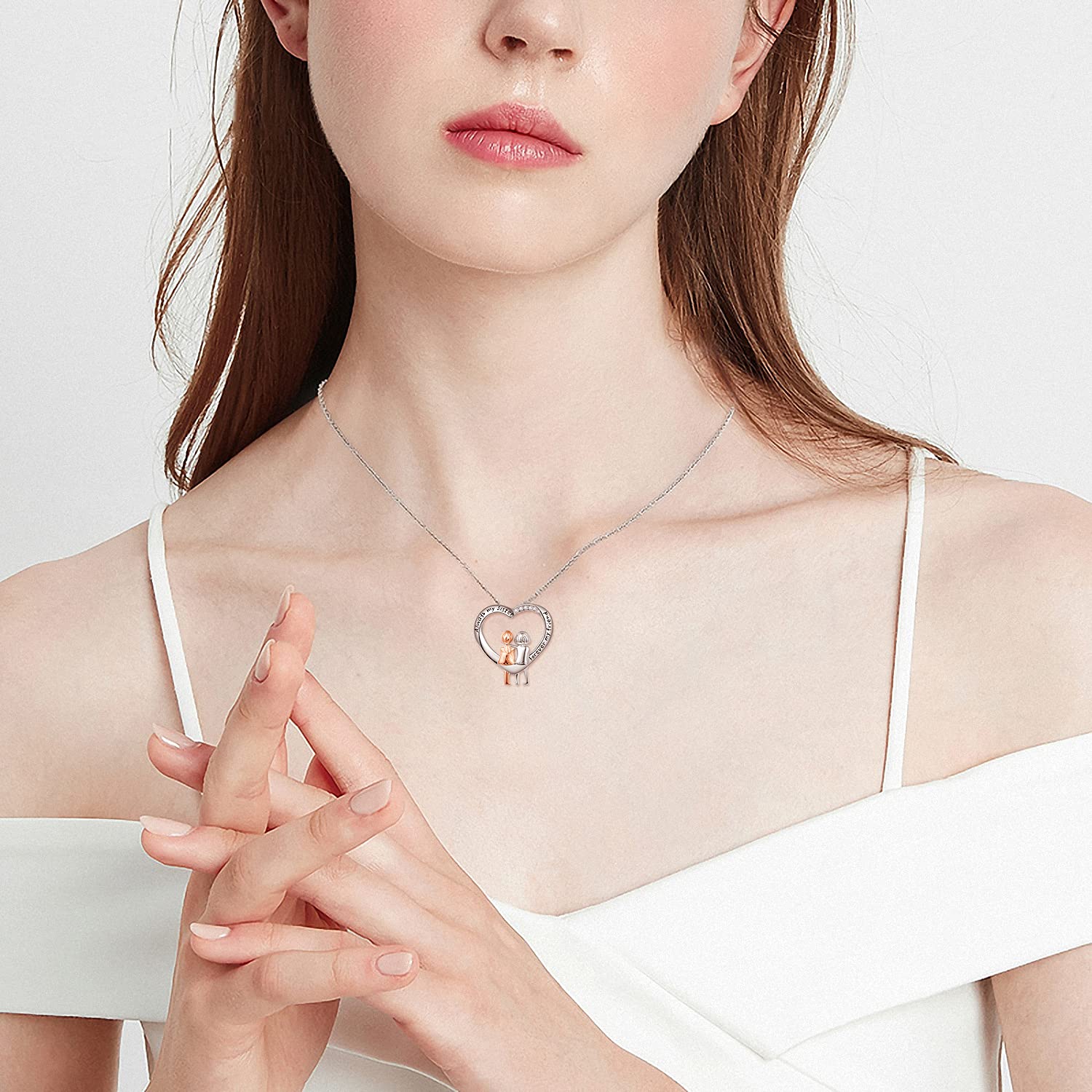 Sterling Silver Sister Necklace 'Always My Sister Forever My Friend' - Heart Shaped Friendship Jewelry for Women & Girls - Perfect Birthday Gift for Best Friends, Sister Gifts, and Special Occasions