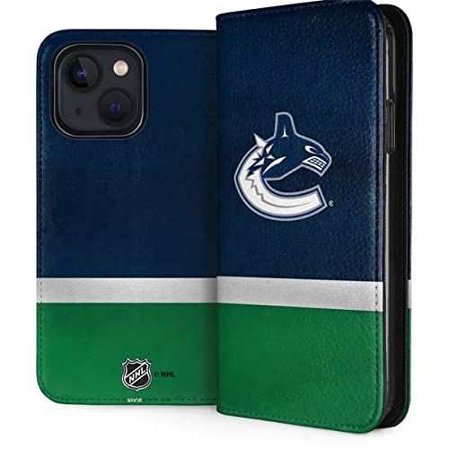 Officially Licensed NHL Vancouver Canucks Jersey Design Skinit Folio Phone Case for iPhone 13 - Durable Protection & Stylish Cover for Hockey Fans | Perfect for Game Days, Work & Everyday Use