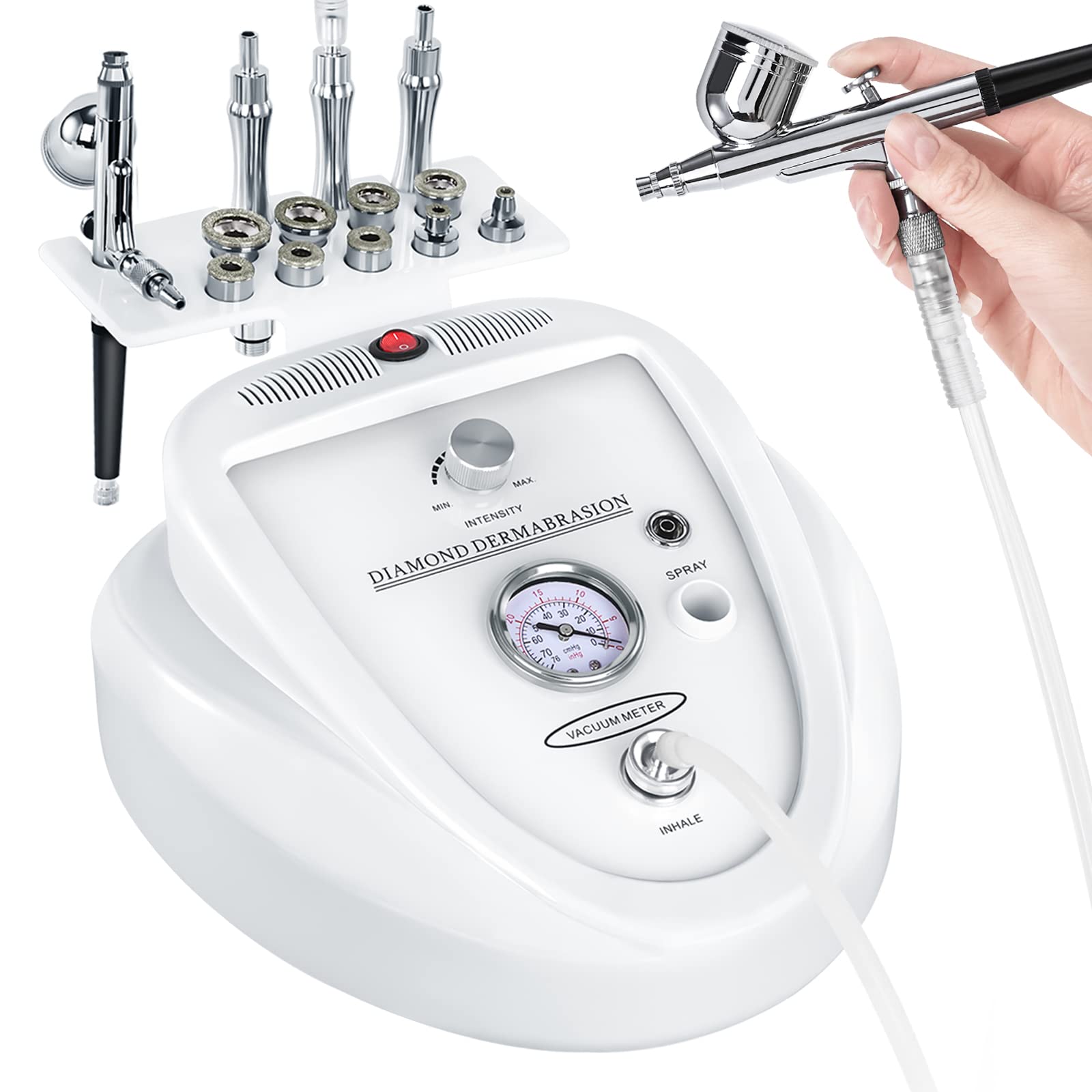 Professional Microdermabrasion Machine with Spray Gun - MCWDOIT Home Facial Skin Care Beauty Device (0-68cmHg Suction Power) for Acne Treatment & Anti-Aging | Perfect for Home Salon & Spa Treatments