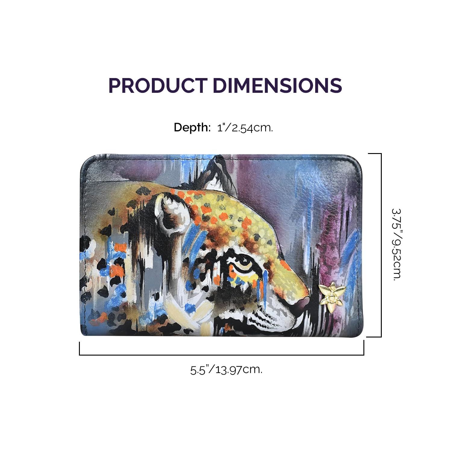 Anuschka Women’s Hand-Painted Genuine Leather Wallet - RFID Blocking Bifold Organizer with Snap Closure & ID Window | Perfect for Everyday Use, Travel & Gift Giving