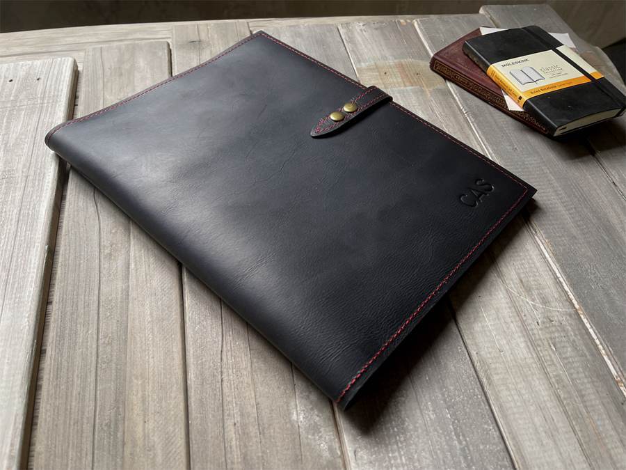 Premium Black Leather Case Sleeve for MacBook Pro 14