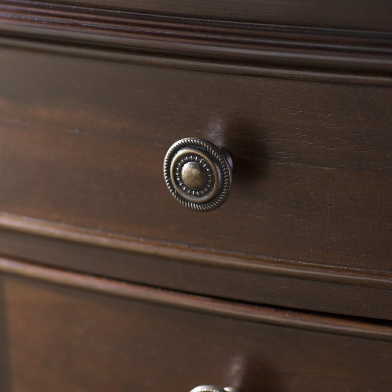 Hives & Honey Walnut Jewelry Armoire Cabinet with Mirror - 7 Drawers, 2 Side Doors for Necklace, Earring, Bracelet Storage - Perfect for Bedroom, Closet & Dressing Room Organization