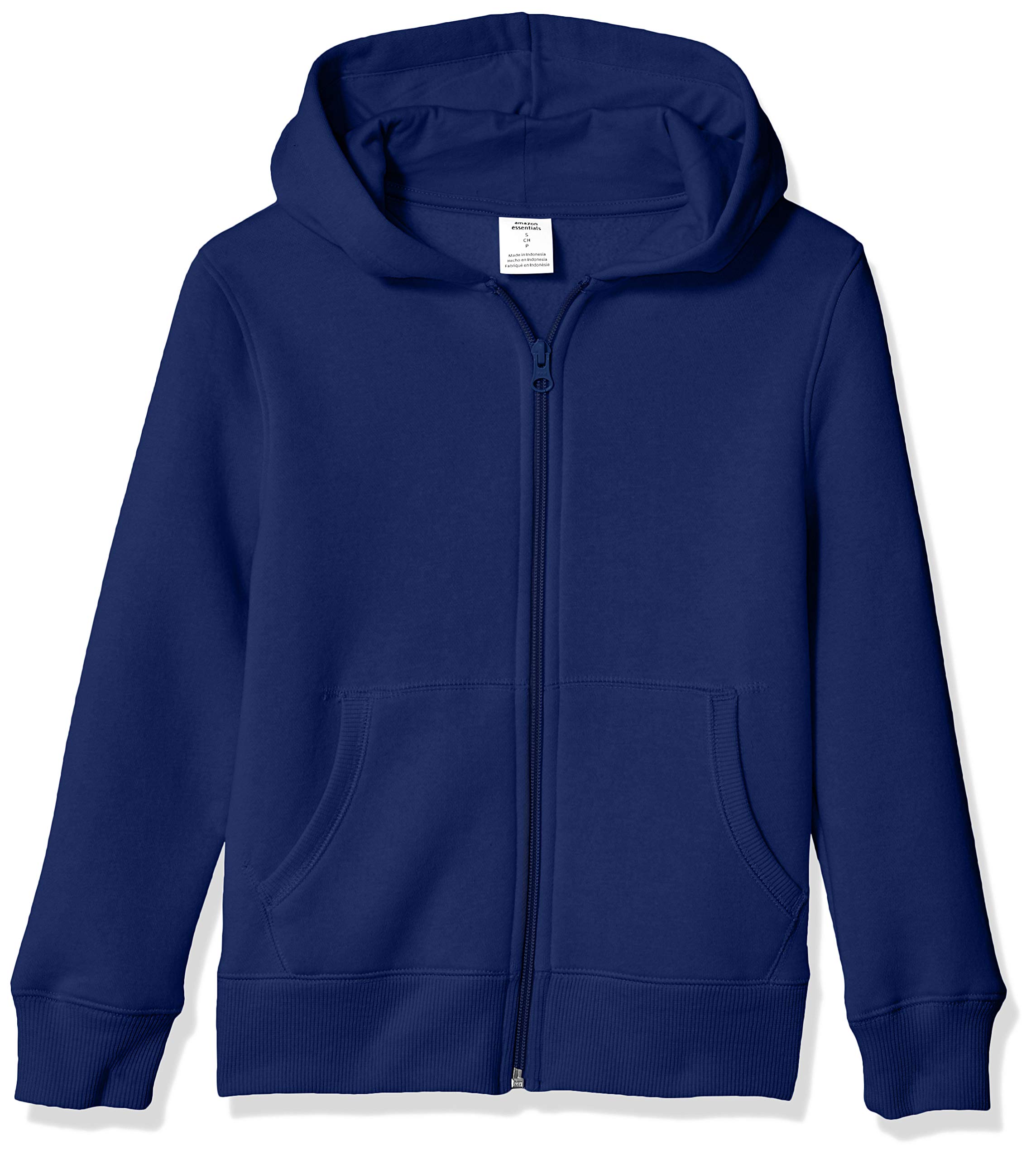 Amazon Essentials Boys' Zip-Up Hoodie Sweatshirt - Lightweight Fleece Pullover with Front Pocket for School, Sports & Outdoor Activities